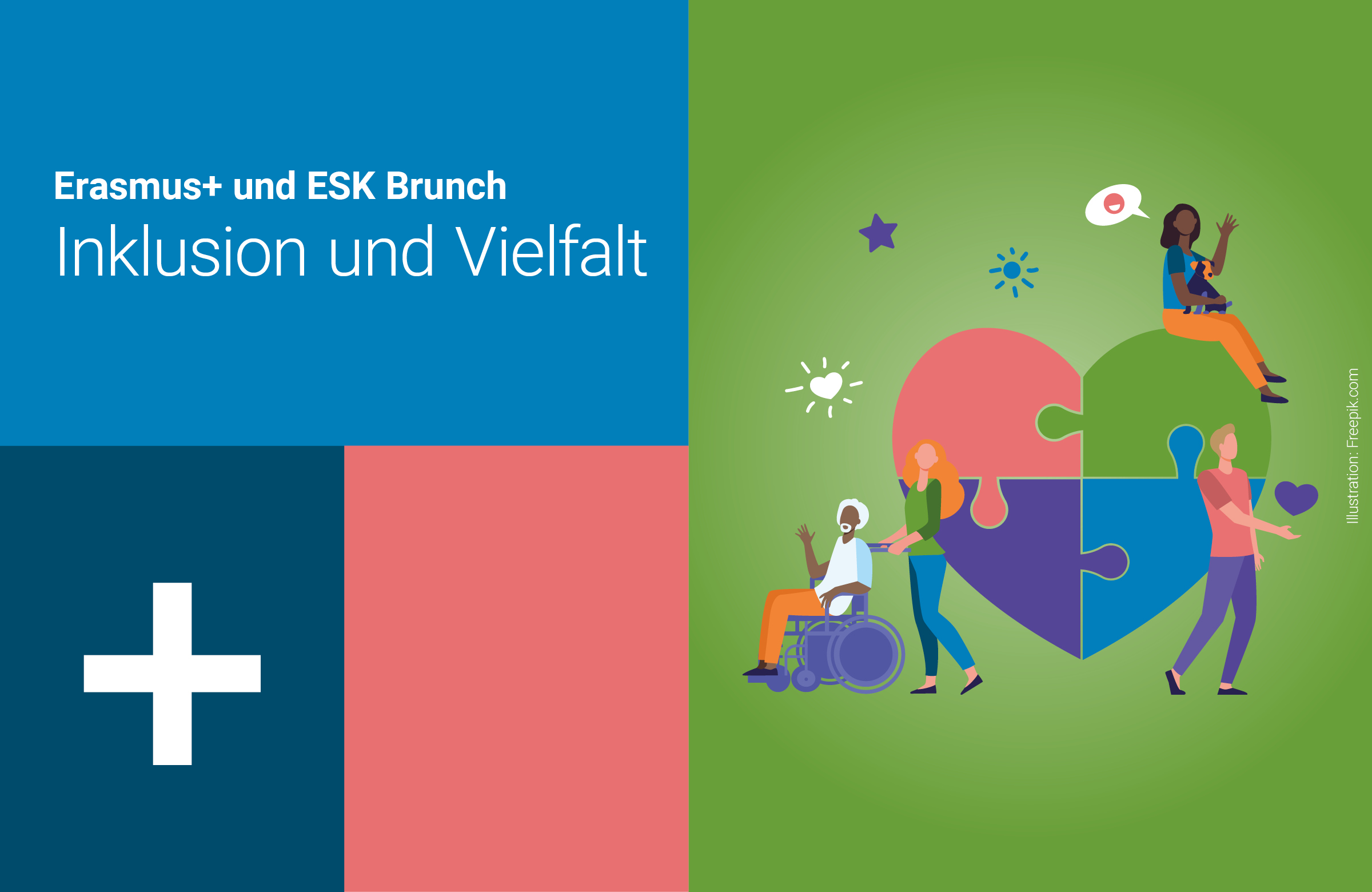 Titelbild für die Einladung zum Erasmus+ und ESK Brunch «Inklusion und Vielfalt»